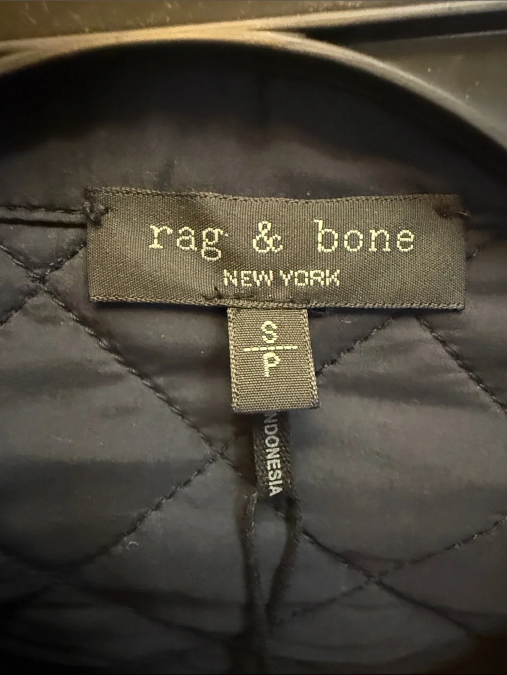 Rag & Bone Kelly Quilted Lightweight Riding Jacket in Dark Navy Size Small